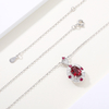 LCB7003银镀18K白金蛋形培育红宝宫廷风莫桑钻项链主石8*6mm/1.5ct 4